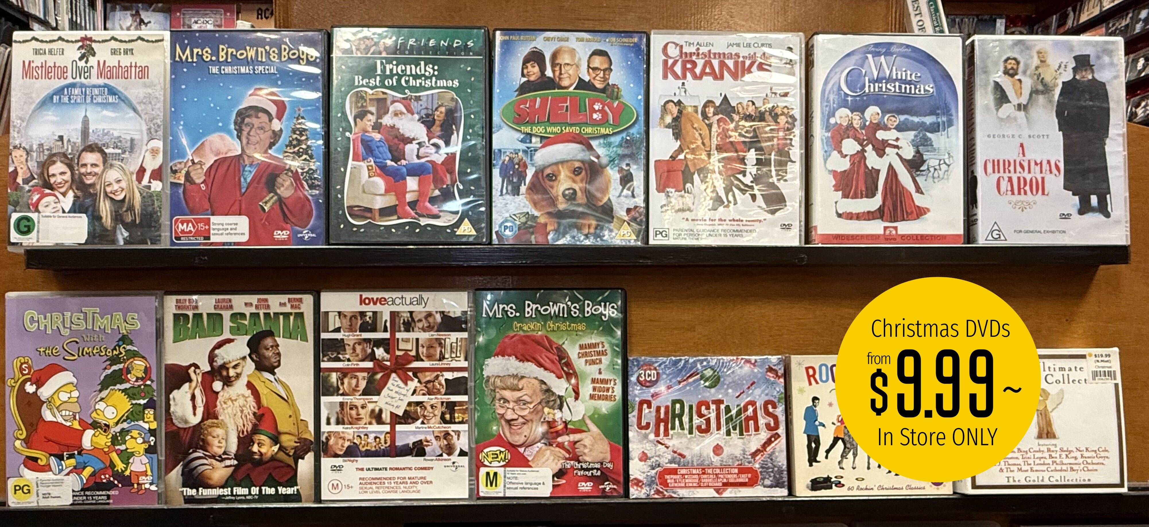 Christmas DVDs at Tron Records