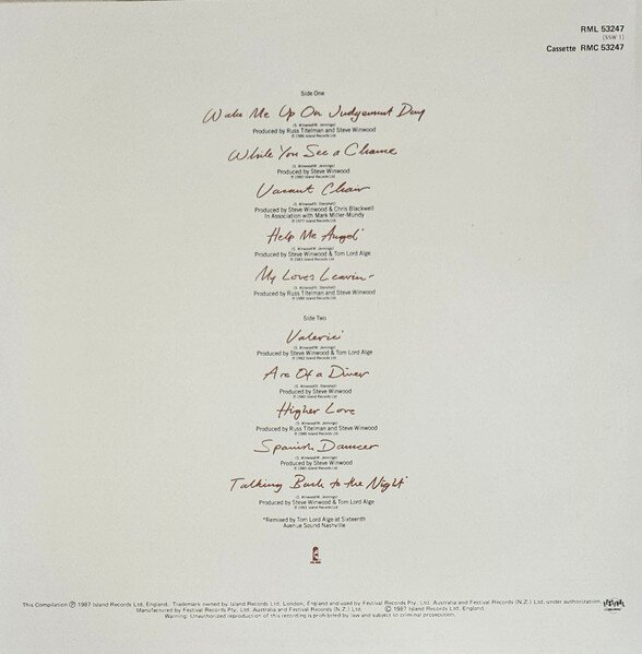 Steve Winwood – Chronicles - Tron Records | Vinyl LP - Jeff Wayne