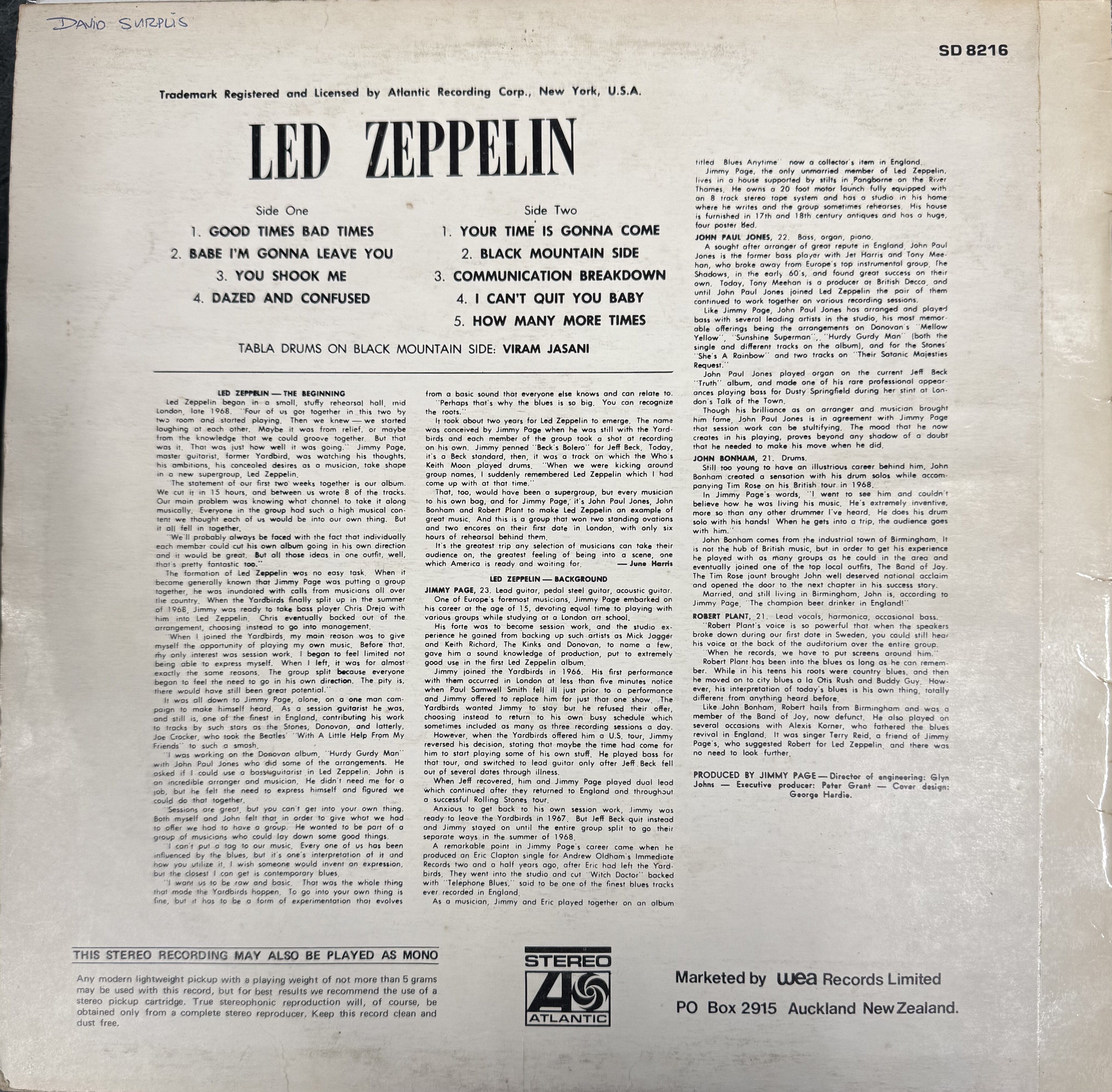 Led Zeppelin – Led Zeppelin - Tron Records | Vinyl LP - Led