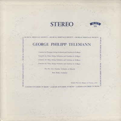 George Philipp Telemann – Four Concertos-lp-Tron Records