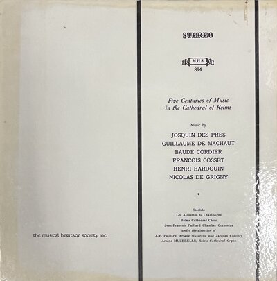 Josquin Des Pres – Five Centuries Of Music In The Cathedral Of Reims-lp-Tron Records