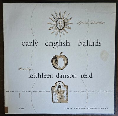 Kathleen Danson Read ?– Spoken Literature Of Early English Ballads-lp-Tron Records