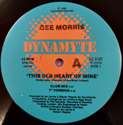 Gee Morris – This Old Heart Of Mine-ep-(12"-sgl)-Tron Records