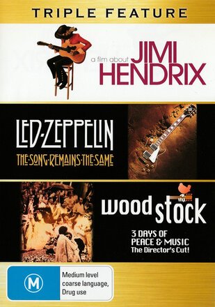 Triple Feature - Jimi Hendriz/ Led Zeppelin/ Woodstock-dvd-Tron Records