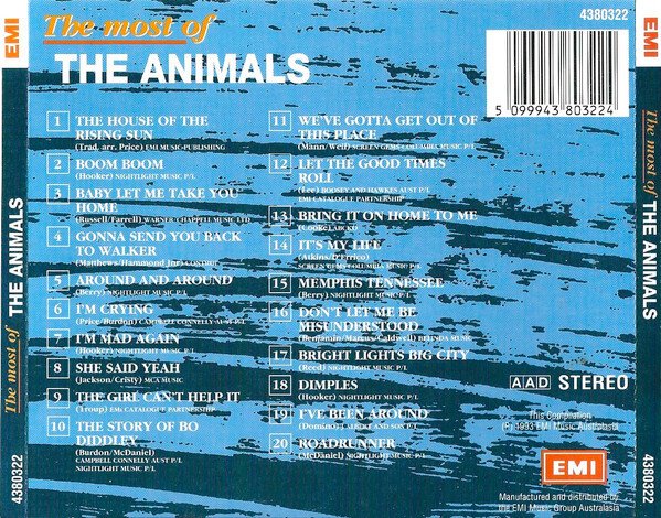 The Animals - The Most Of The Animals - Tron Records | CDs - The Animals  Rock Classic Rock ()