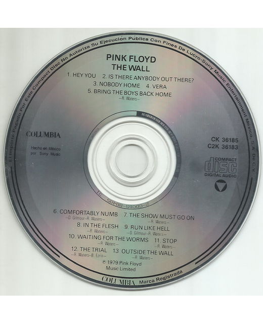 Pink Floyd The Wall Tron Records CDs Pink Floyd Rock Prog Rock