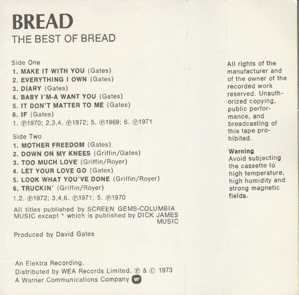 Bread - The Best Of Bread - Tron Records | Cassette - Bread ROCK