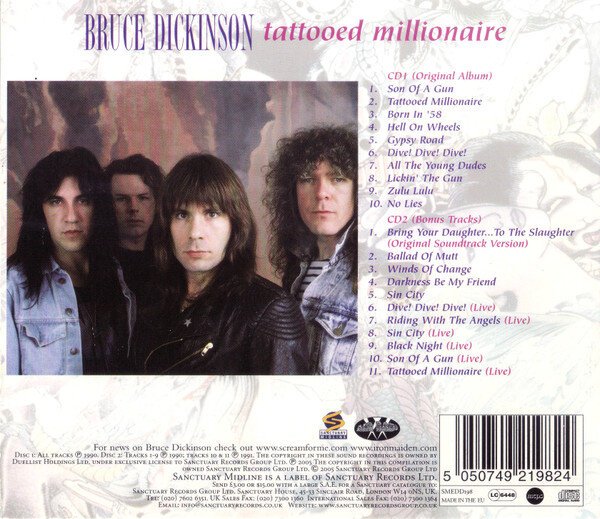 Bruce Dickinson - Tattooed Millionaire - Tron Records | CDs - Bruce  Dickinson ROCK HARD ROCK (Mint)