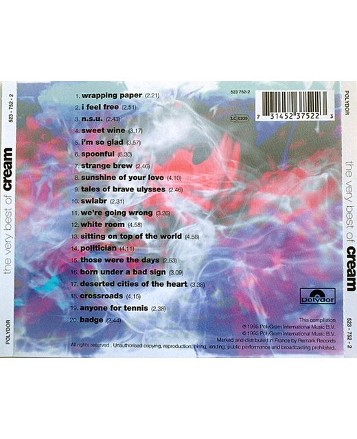 THE VERY BEST OF CREAM visual data 7