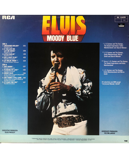 Elvis Presley Moody Blue Tron Records Vinyl LP Elvis Presley