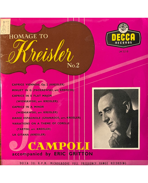 Alfredo Campoli, Eric Gritton Homage To Kreisler No.2 (10") Tron