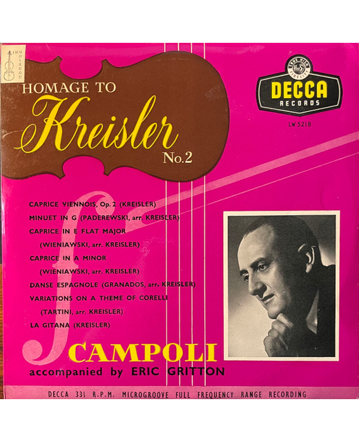 Alfredo Campoli, Eric Gritton - Homage To Kreisler No.2 (10")