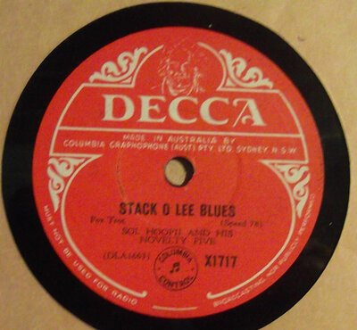 Sol Hoopii And His Novelty Five - Stack O Lee Blues / Farewell Blues (10")-10"-Tron Records