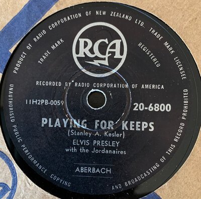 Elvis Presley - Playing For Keeps / Too Much (10")-10"-Tron Records