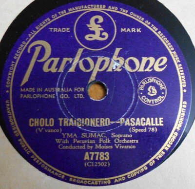 Yma Sumac - Cholo Traicionero / Waraka Tusuy (10")-10"-Tron Records