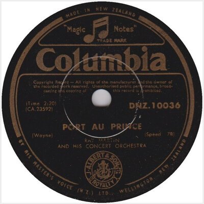 Ray Martin And His Concert Orchestra - Port Au Prince / The Carousel Waltz (10")-10"-Tron Records