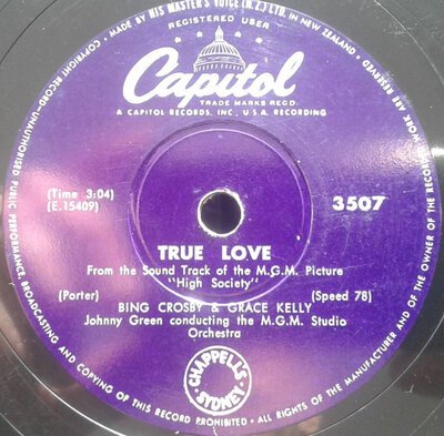 Bing Crosby, Grace Kelly, Frank Sinatra - True Love / Well Did You Evah? (10")-10"-Tron Records