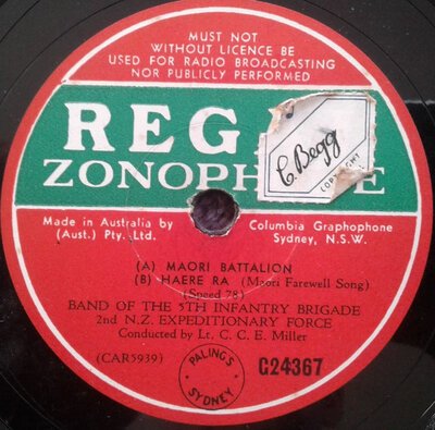 NZ Expeditionary Force - Maori Battalian - Haere Ra / Gallant Hearts (10")-10"-Tron Records