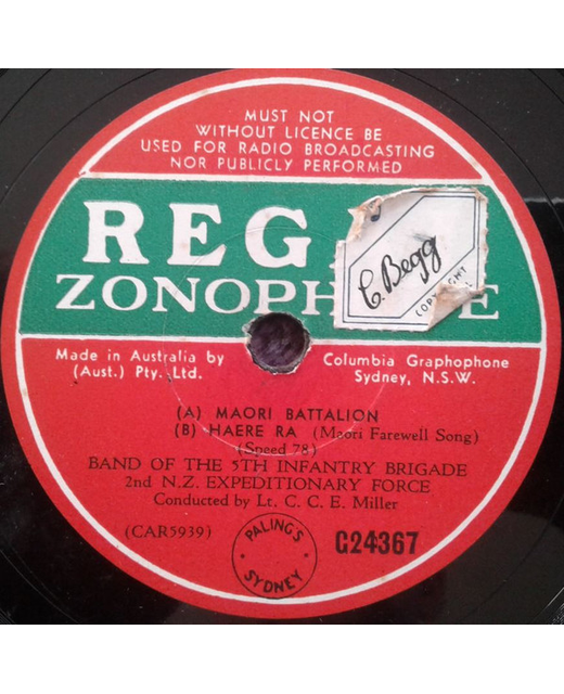 NZ Expeditionary Force - Maori Battalian - Haere Ra / Gallant Hearts (10")