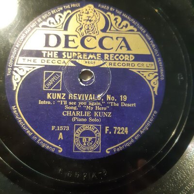 Charlie Kunz - Kunz Revivals No.19 (10")-10"-Tron Records
