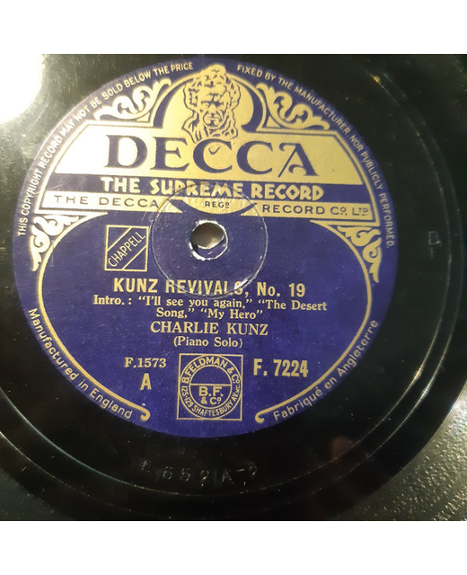 Charlie Kunz - Kunz Revivals No.19 (10")