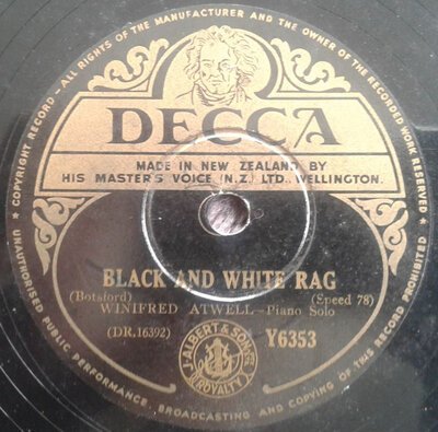 Winifred Atwell - Black And White Rag / Choo-Choo Samba (10")-10"-Tron Records