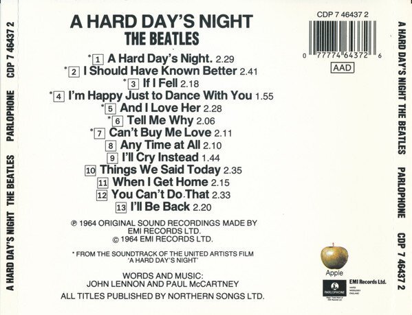The Beatles - A Hard Days Night (CD) - Tron Records | CDs - The