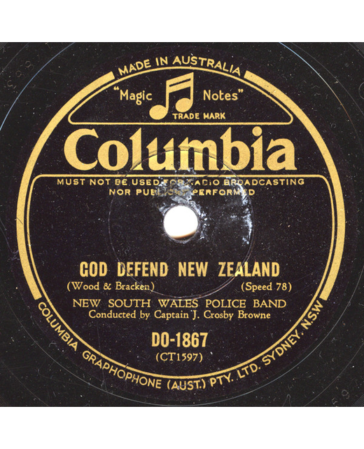 New South Wales Police Band - God Defend New Zealand (10")