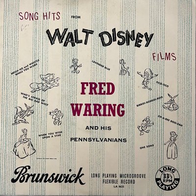 Fred Waring - Song Hits From Walt Disney Films (10")-10"-Tron Records