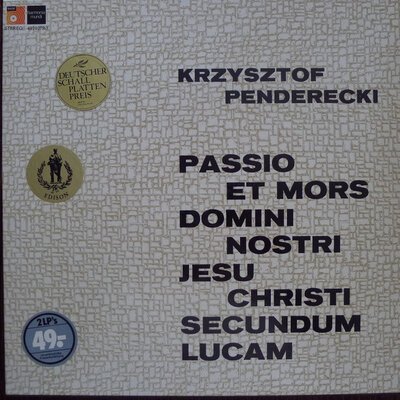 Krzysztof Penderecki – Passio Et Mors Domini Nostri Jesu Christi Secundum Lucam-lp-Tron Records
